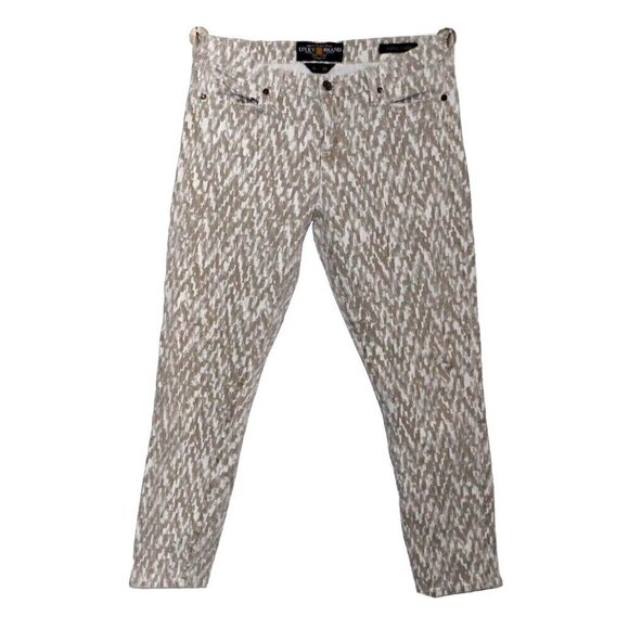 LUCKY BRAND Sophia Capri tan, beige & gray camo pattern woman's ankle jeans 6/28 - Picture 1 of 6